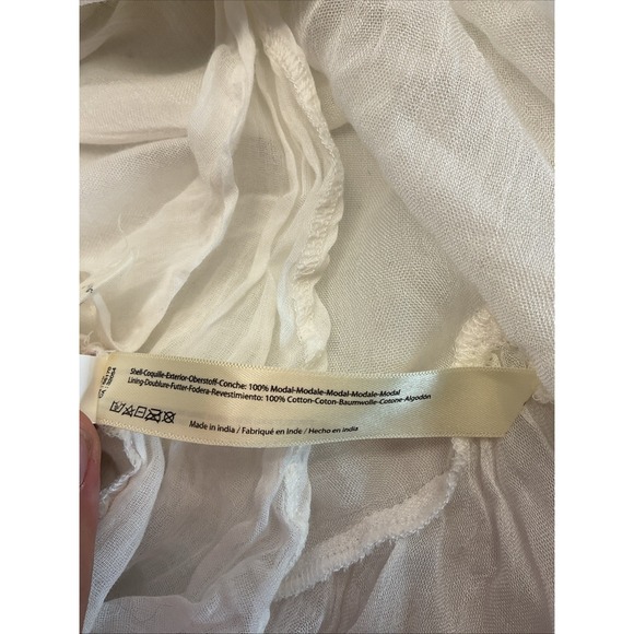 Free People Fp One Clover Skirt Asymmetrical Tiered Flowy Guaze  White XS - Picture 9 of 12